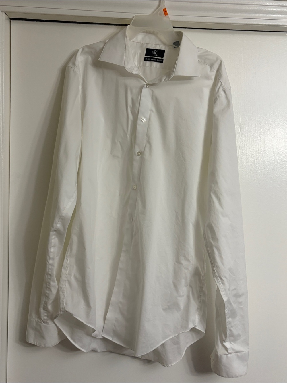 Calvin Klein White Men's Long-Sleeve Dress Shirt